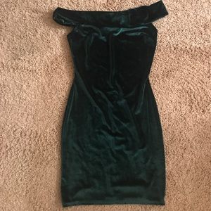 Off the shoulder velvet dress